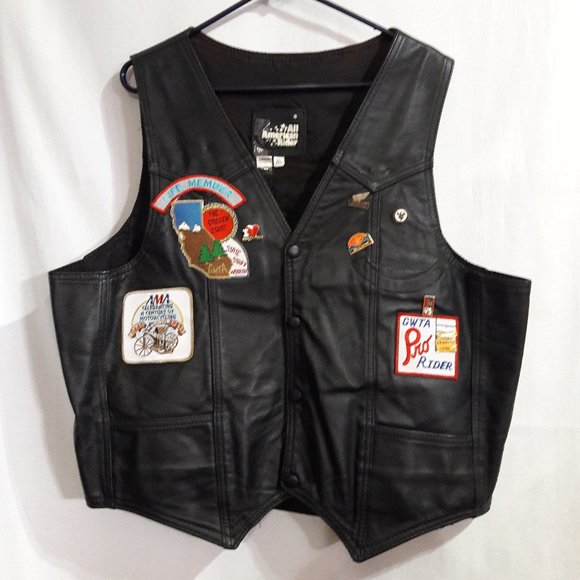 All American Rider Leather Motorcycle Vest XXL - Picture 1 of 8